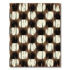 Distressed Earthy Brown Checkerboard Plank Rug