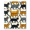 Whimsical Feline Parade Collection Rug