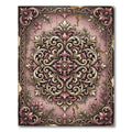 Vintage Dusty Rose Ornate Scroll Medallion Rug