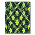 Electric Lime Argyle Geometric Grid Rug