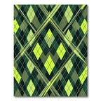 Electric Lime Argyle Geometric Grid Rug
