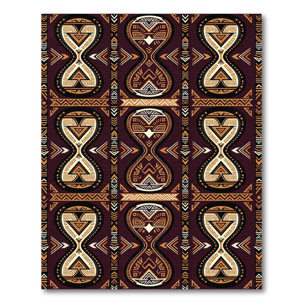 Earthy Brown Geometric Tribal Hourglass Rug