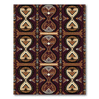 Earthy Brown Geometric Tribal Hourglass Rug