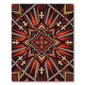 Geometric Crimson Tribal Cross Medallion Rug