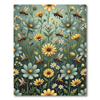 Honeyed Bee and Pastel Floral Garden Rug