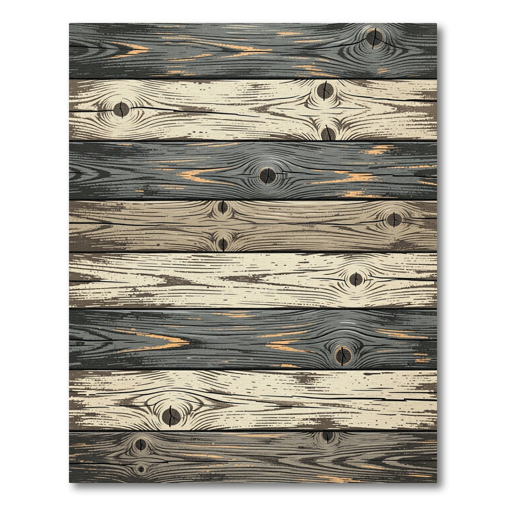 Rustic Gray Wood Grain Plank Rug