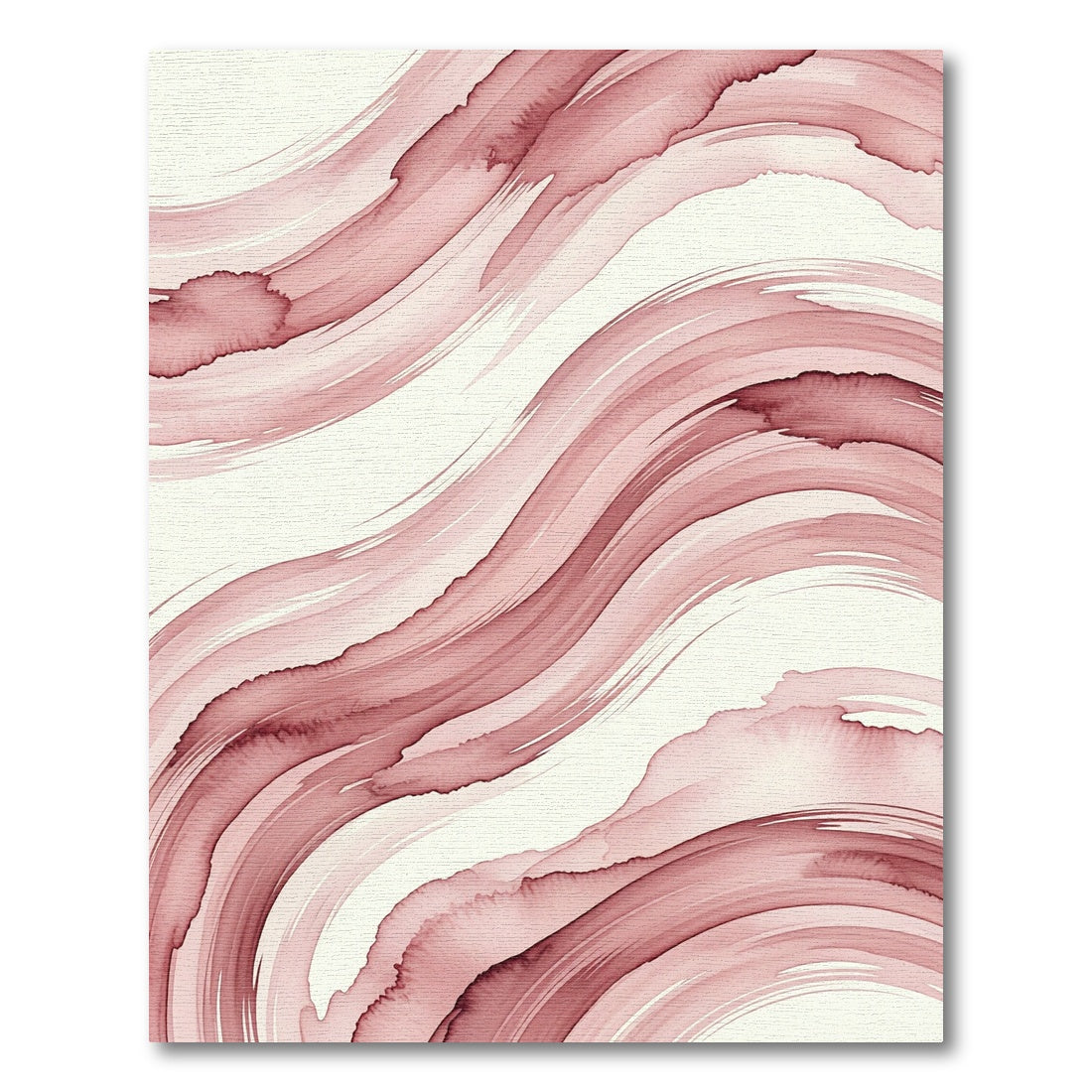 Soft Blush Abstract Fluid Wave Rug