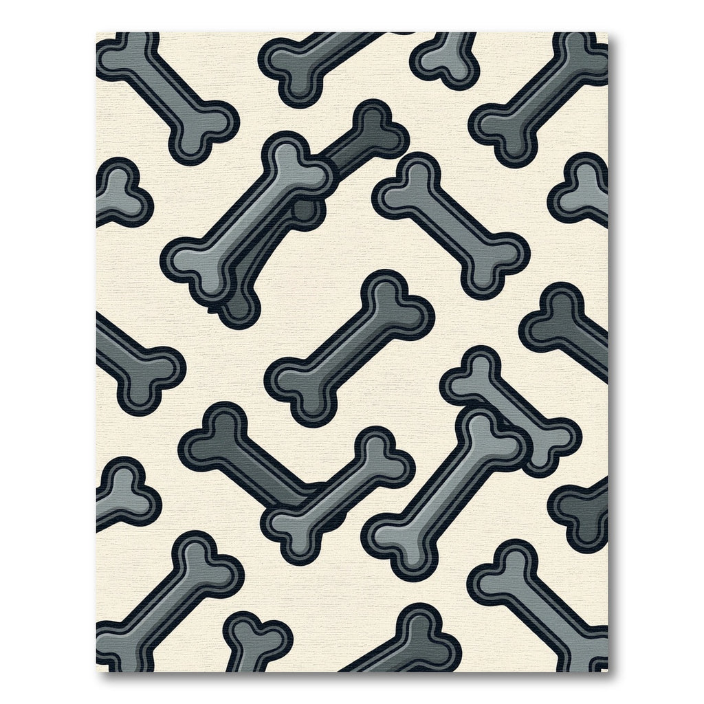 Playful Gray Bone Scatter Rug
