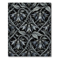 Gothic Monochrome Bellflower Trellis Scroll Rug