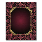 Regal Crimson Floral Border Rug