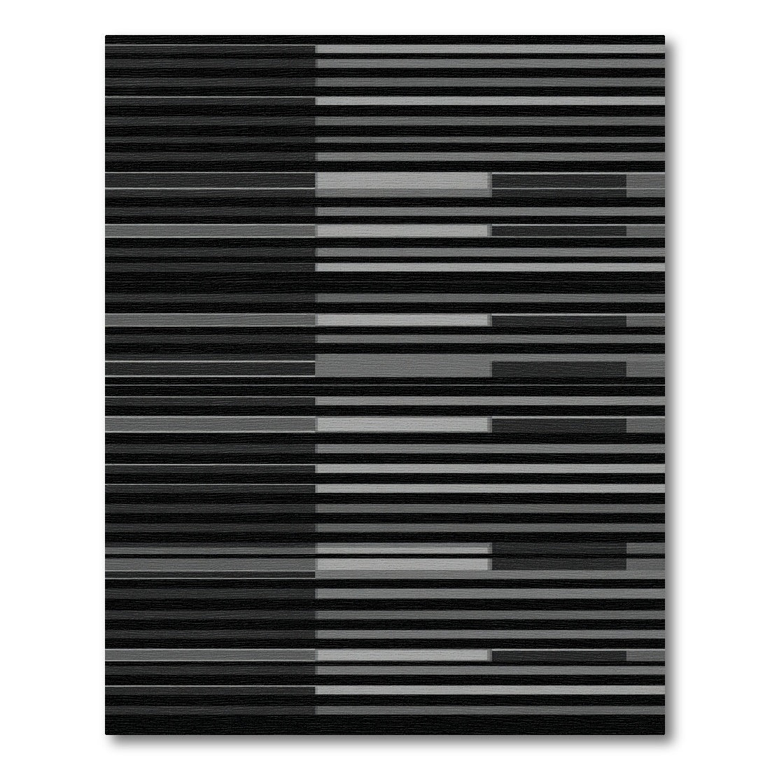 Minimalist Charcoal and Slate Striped Composition Rug