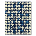 Navy Blue Cream Houndstooth Geometric Rug