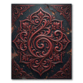 Gothic Crimson Scroll Medallion Art Rug