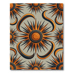 Celestial Sunburst Amber and Charcoal Geometric Rug