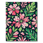 Vibrant Pink Floral Tropical Leaves Rug