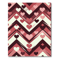 Crimson Hearts Chevron Pattern Rug