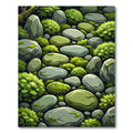 Serene Green Stone Lush Foliage Rug