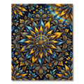 Radiant Blue Yellow Sun Mandala Rug
