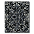 Ornate Silver Acanthus Leaf Scroll Rug