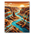 Vibrant Southwestern Canyon River Scene Rug