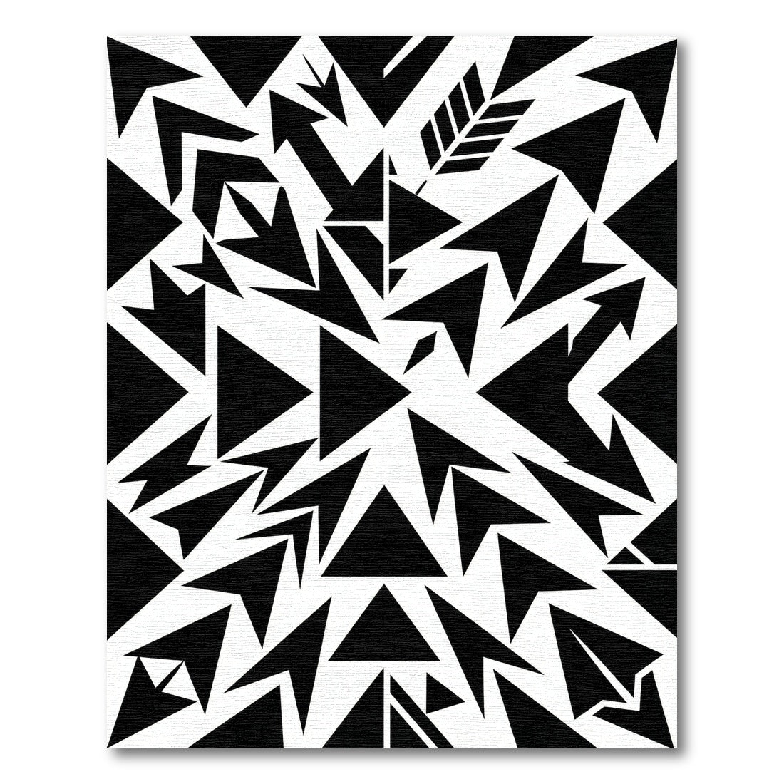 Black Geometric Arrow Composition Rug