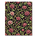 Dark Crimson Rose Vine Tapestry Rug