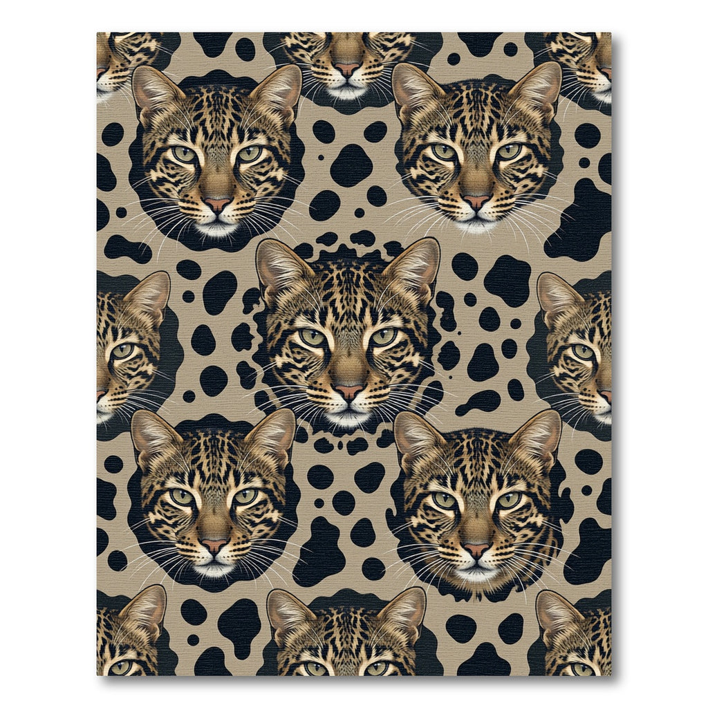 Ocelot Face Animal Spot Spotted Gold Rug