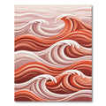 Crimson Contemporary Abstract Wave Rug