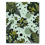 Earthy Fern Splash Abstract Rug