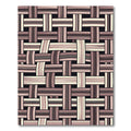 Woven Mauve Cream Stripe Composition Rug