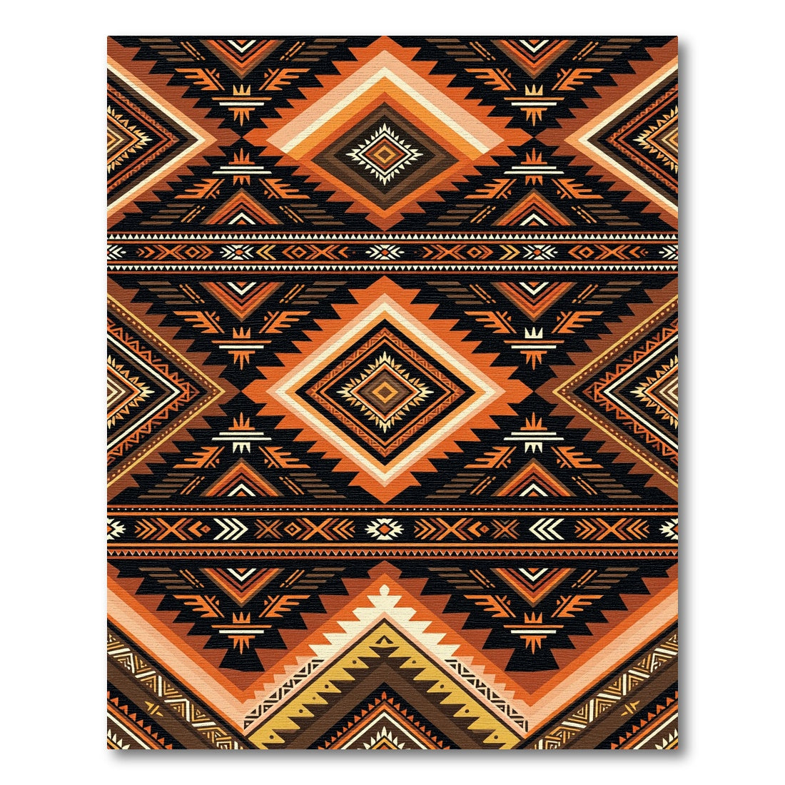 Bold Earthy Geometric Diamond Rug