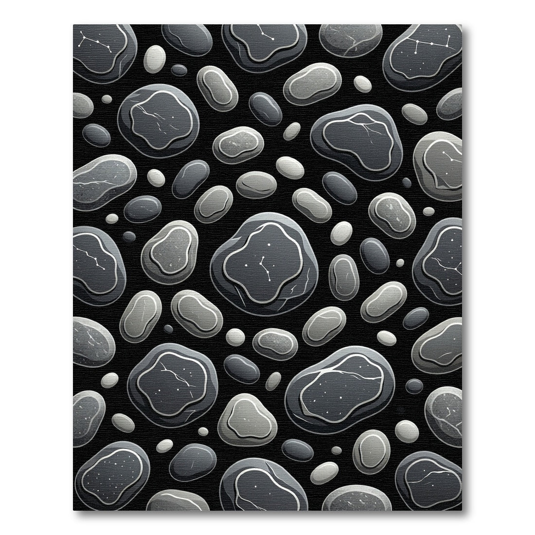 Gray Smooth Pebble Scatter Rug