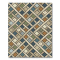 Earthy Geometric Woven Lattice Weave Rug