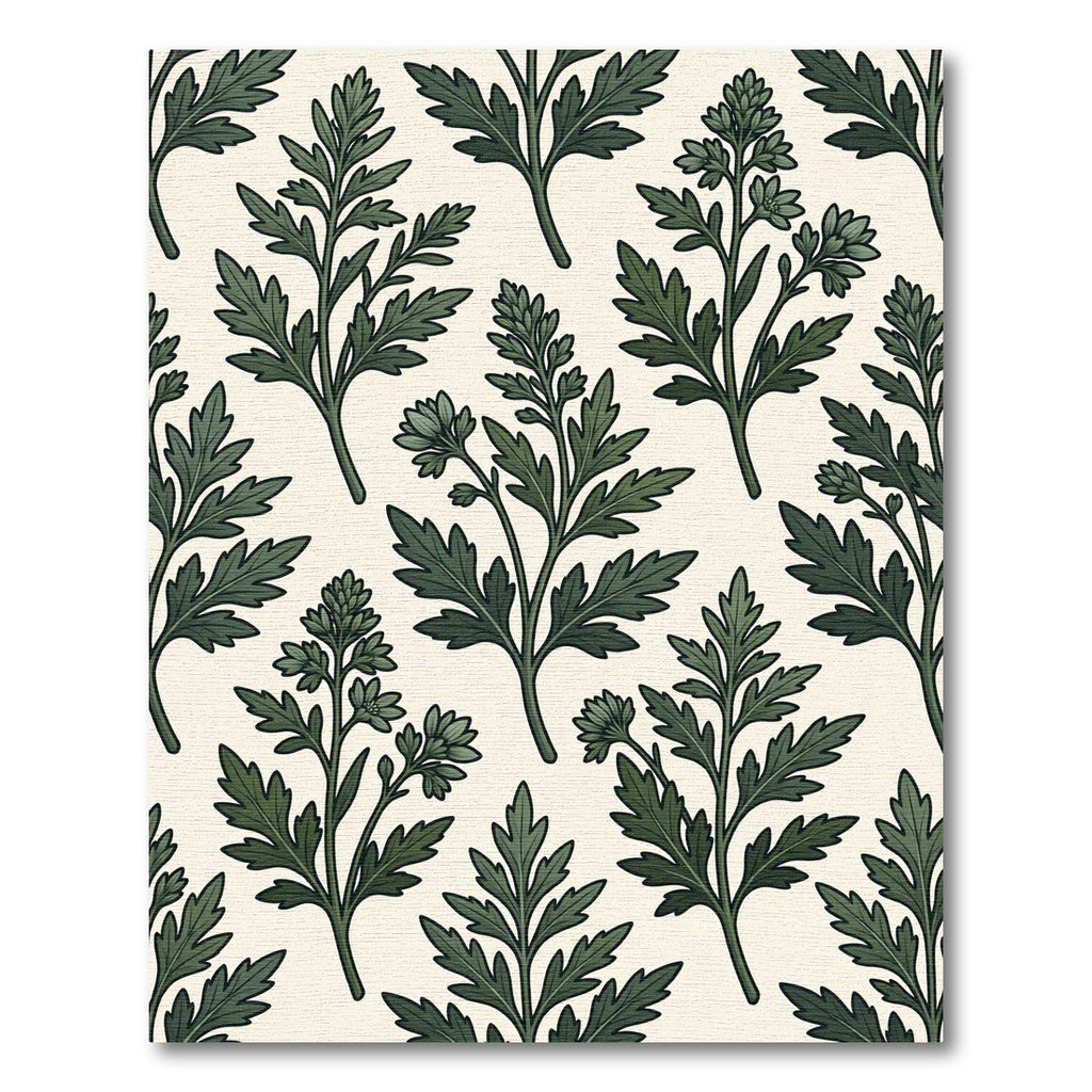 Verdant Green Botanical Branch Pattern Rug