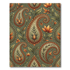 Emerald Green Paisley Floral Medallion Rug