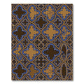Gothic Blue and Gold Quatrefoil Lattice Rug