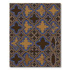 Gothic Blue and Gold Quatrefoil Lattice Rug