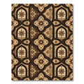 Elegant Brown Floral Arch Interlaced Tile Rug
