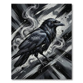 Dark Raven Smoke Brushstroke Art Rug