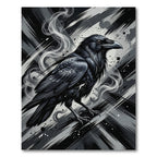 Dark Raven Smoke Brushstroke Art Rug