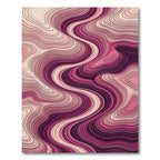 Rose Pink Abstract Contour Waves Rug