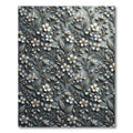 Delicate White Floral Botanical Trail Rug