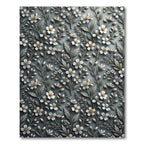 Delicate White Floral Botanical Trail Rug