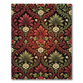 Crimson Gold Floral Vine Scroll Rug