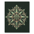 Ornate Sage Green Filigree Star Medallion Rug