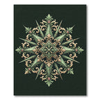 Ornate Sage Green Filigree Star Medallion Rug