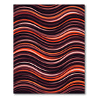 Burnt Orange Abstract Wave Rug