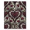 Dark Burgundy Heart Floral Damask Rug