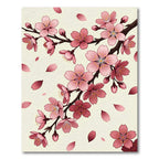 Elegant Pink Sakura Cherry Blossom Branch Rug