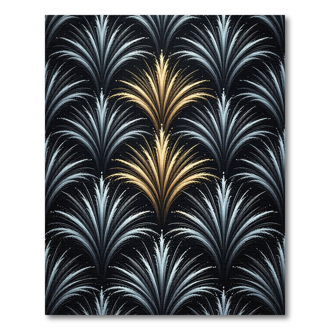 Golden Fan Art Deco Burst Rug